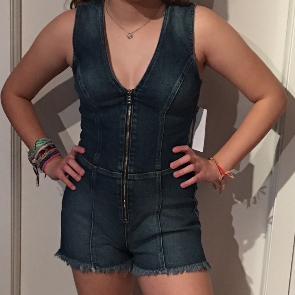 Brand new Guess Frayed denim Romper